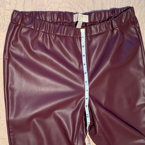 NWHT Michael Kors faux leather Leggings burgundy size M - Picture 2 of 8